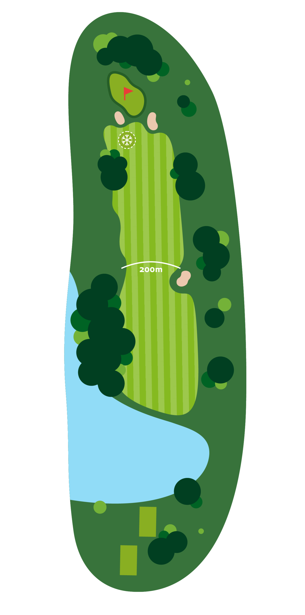 Illustratie van hole 1 Captain's drive uit de reeks Het Kasteel - RGCO